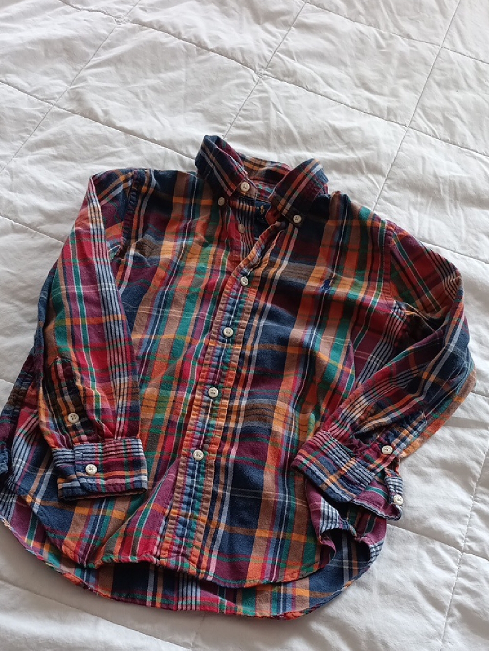 Ralph Lauren Multicolor Plaid Button-Down Shirt Boy Flannel shirt.